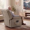 Electric Reclining Chair, Brown, Heating, Vibration Massage