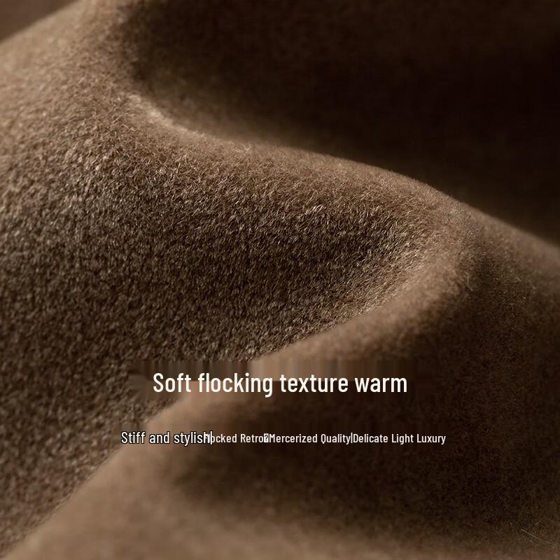 Chuyu Women's Leopard Print Lapel Flocking Winter Jacket