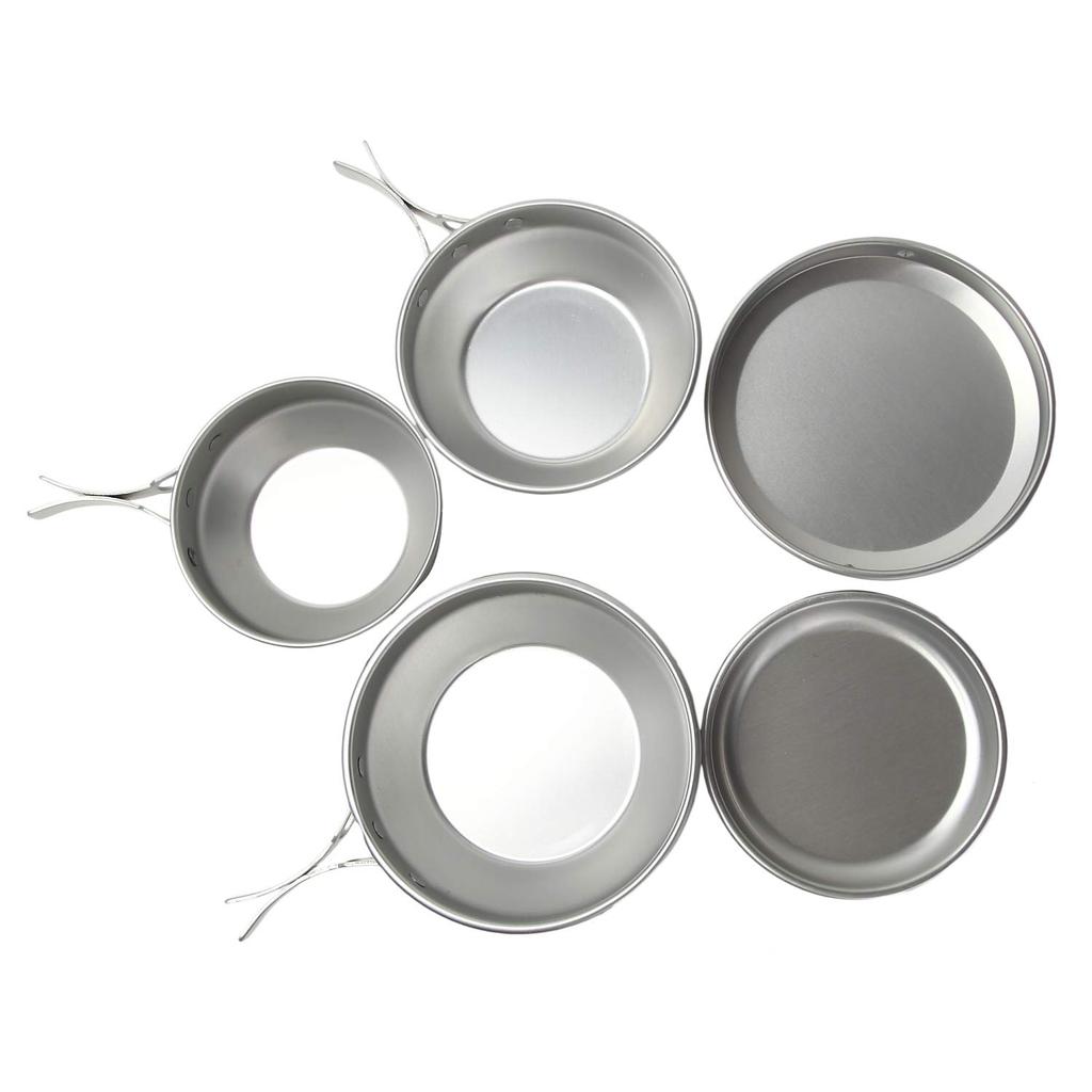 Aluminum Camping Set Cooking and Tableware Japanese-made 5-piece [aluminum Tableware, Pot, Set]