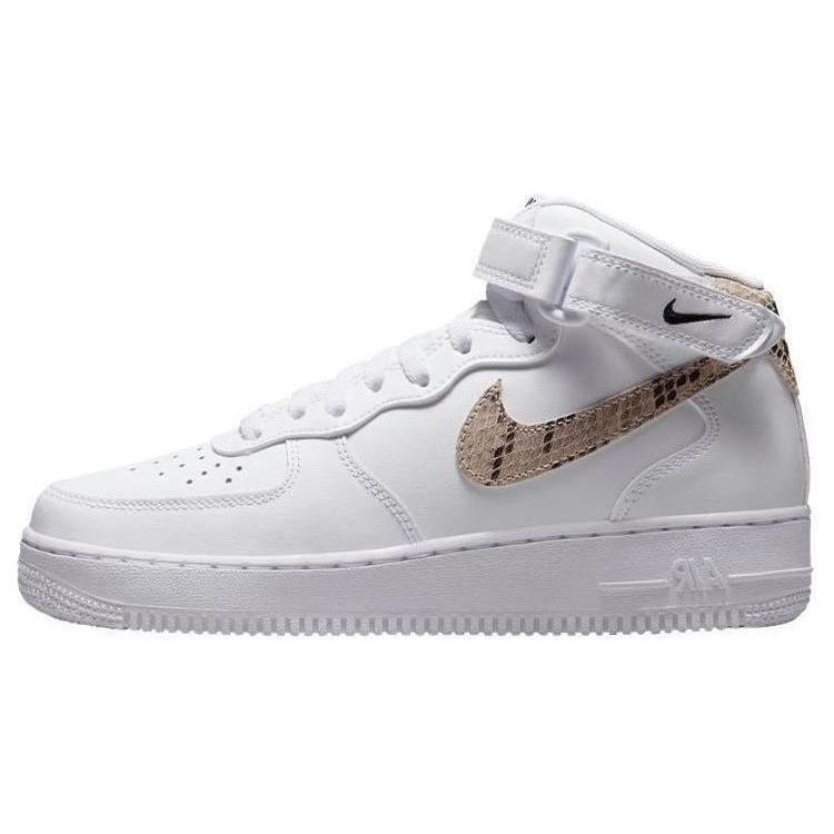 Nye Nike Air Force 1 '07 Mid Hvit Slangeskinn Swoosh Dame DD9625-101