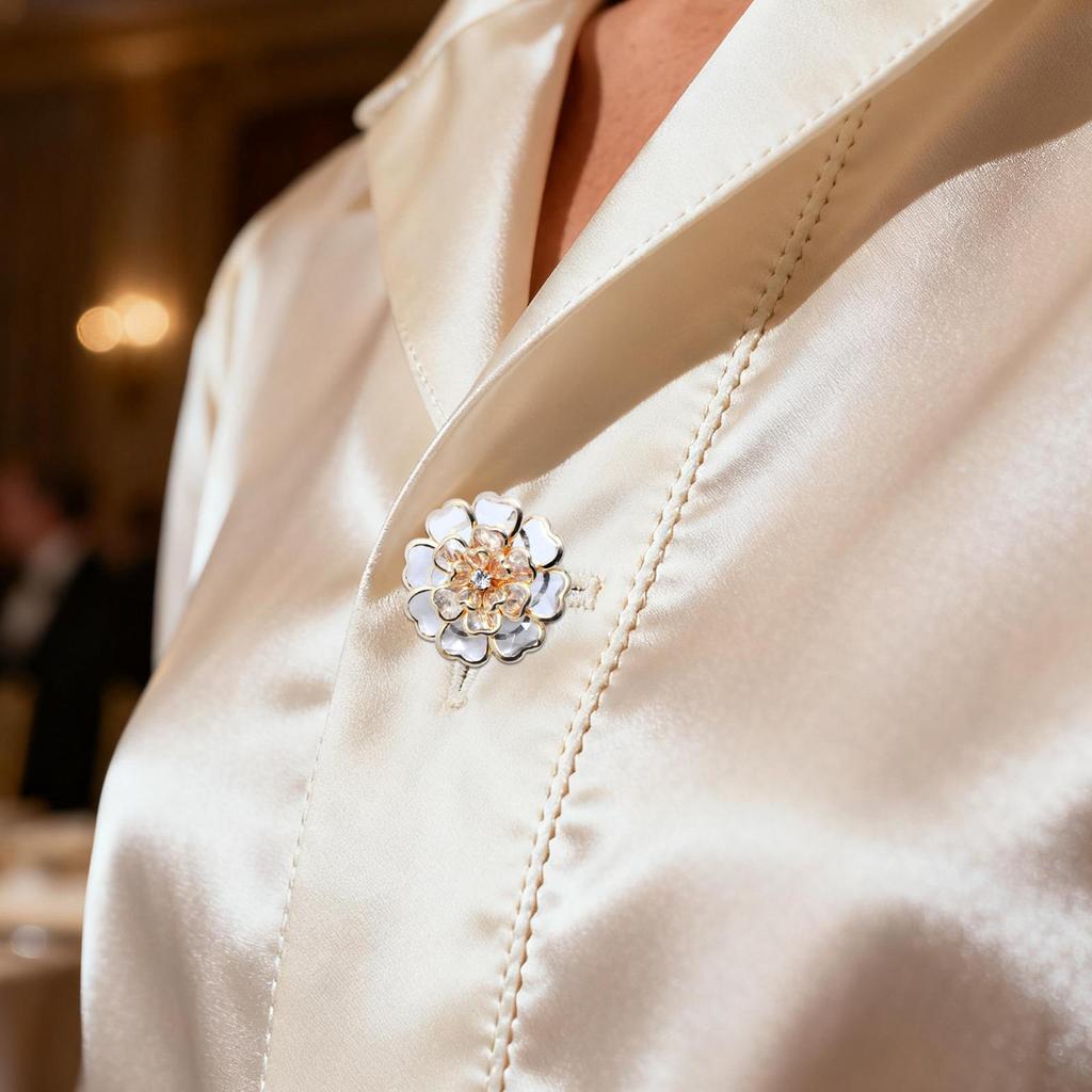 Women Flower Button Covers Fancy Decorative Metal Flower Shaped DIY Women Blouses Cuff Link Button Cover for Grandma Women Wife