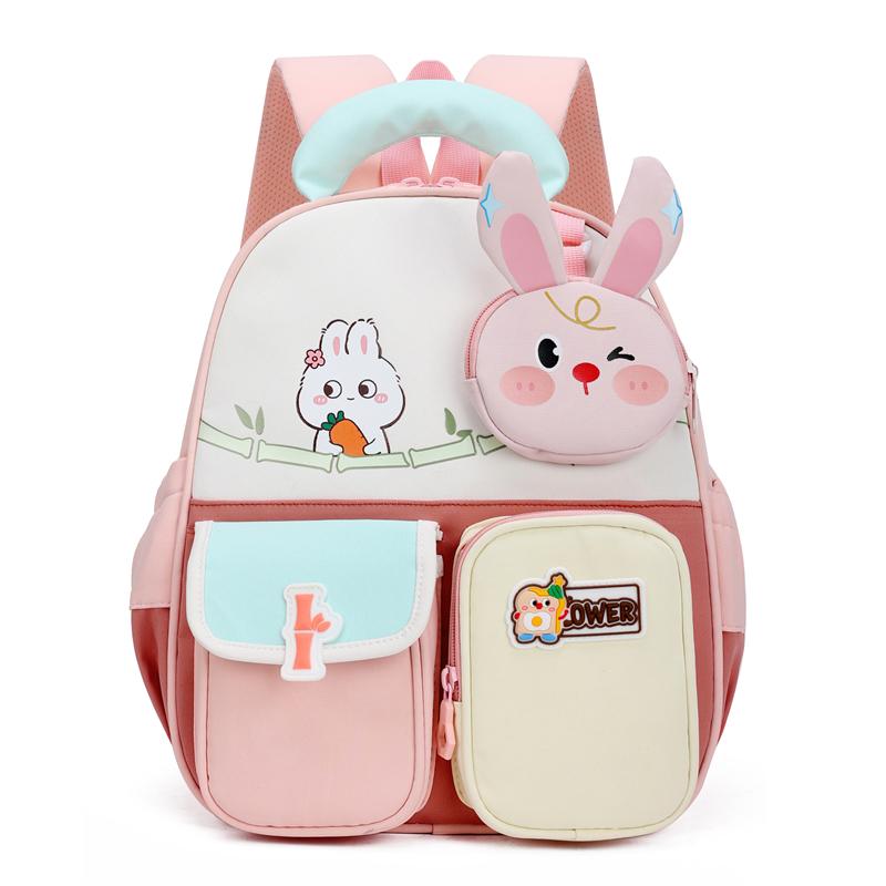 Bunny Bear Backpack Kindergarten Children's Schoolbag Boys And Girls Lightweight Backpack
