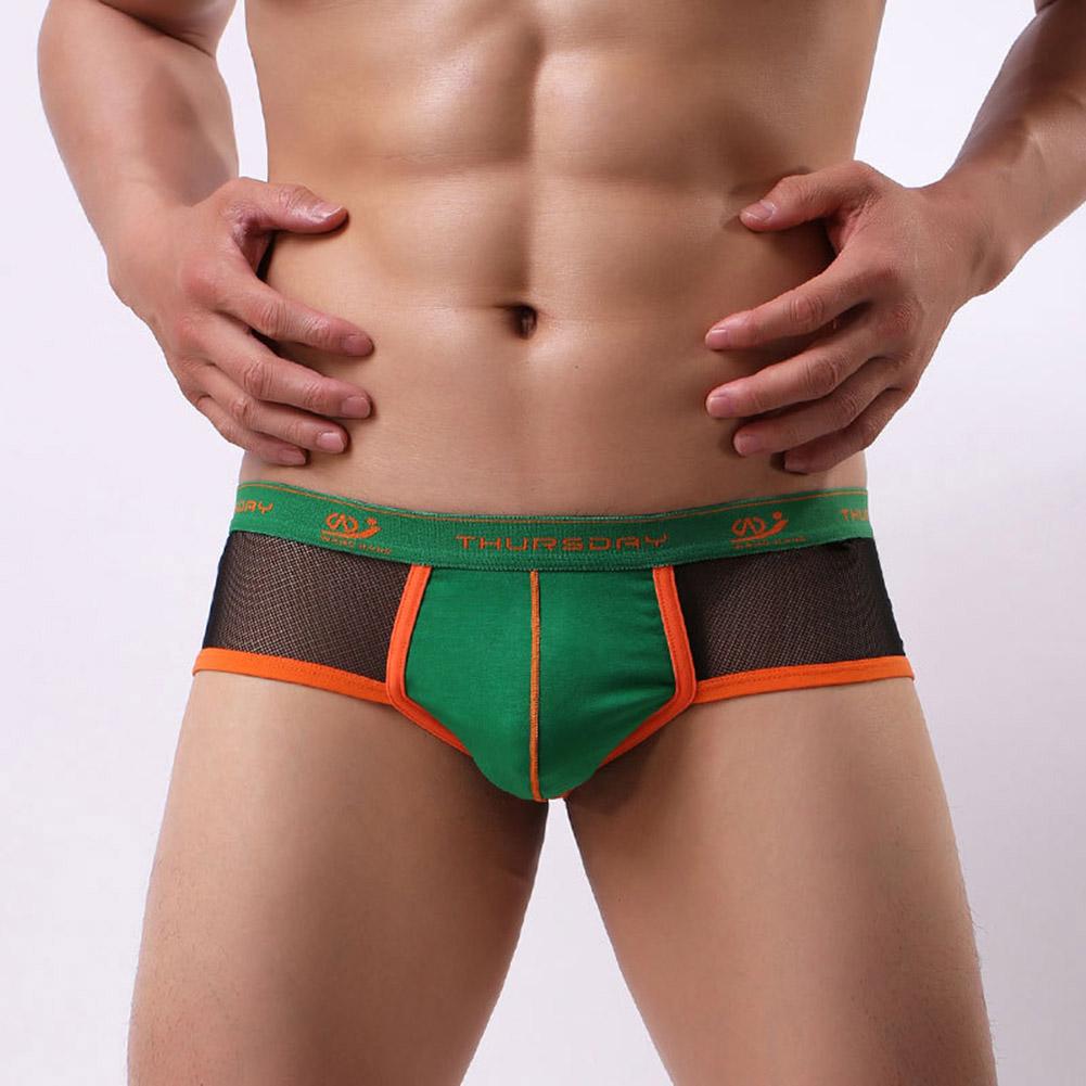 Men Underpants Convex Underwear Briefs Elastic Mesh Breathable Sexy Low Waist