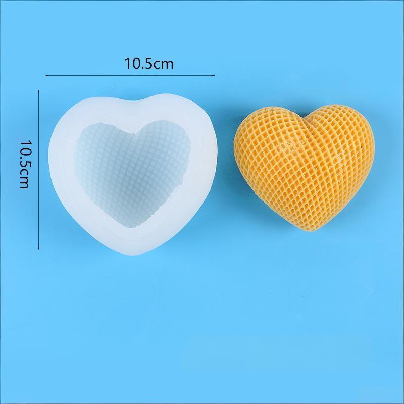 Silikonform Valentinstag Gitter Herz Garn Herz Texturiertes Herz Aromatherapie Kerze Gipsform Für Romantische Heimdekoration