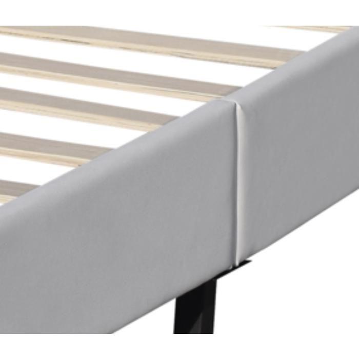 Bed - WHITE - 160x200 Cm - Upholstered Headboard - 2 Places - Slatted Base Included