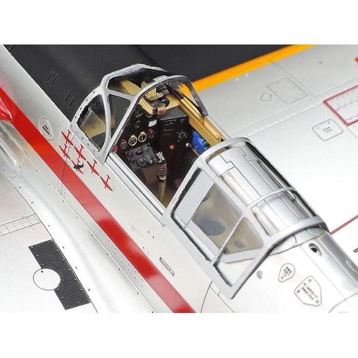 Tamiya Kawasaki Ki-61 Hien I Type Otsu 1/48 Scale Silver-Plated Plastic Model Kit 25424 (Small) with Camouflage Decals
