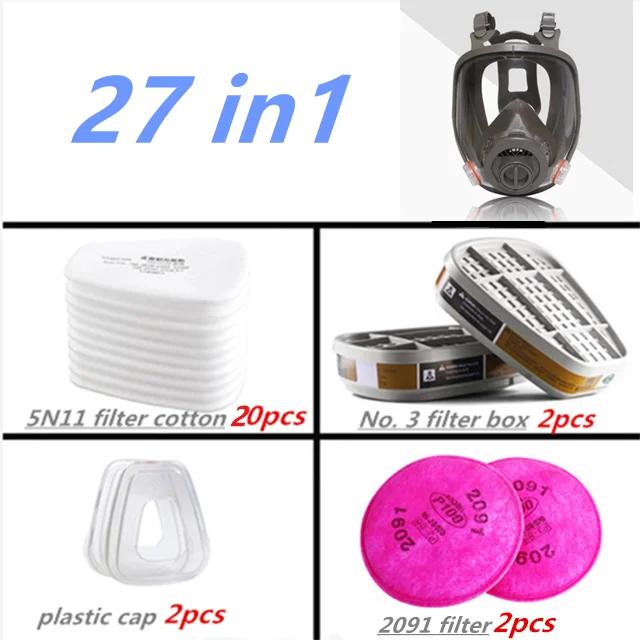 Pełnotwarzowa maska gazowa Respirator 6800 do kwasów, substancji organicznych, amoniaku, farb, chemikaliów, pestycydów - Laboratoryjna przeciwpyłowa z wieloma filtrami