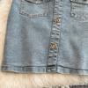 Mode Anzug Damen Jeansjacke Kurz Koreanische Slim Jacke Oberteil Zweiteiliges Set Hohe Taille Hüftumspielender Rock Frühling