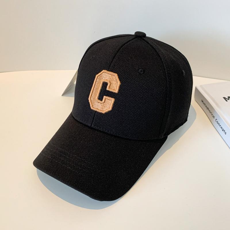 Simple Letter C Embroidered Baseball Cap For Men Women Solid Color Adjustable Sun Hat Unisex Casual Hip Hop Urban Street Style Dad Trucker Cap
