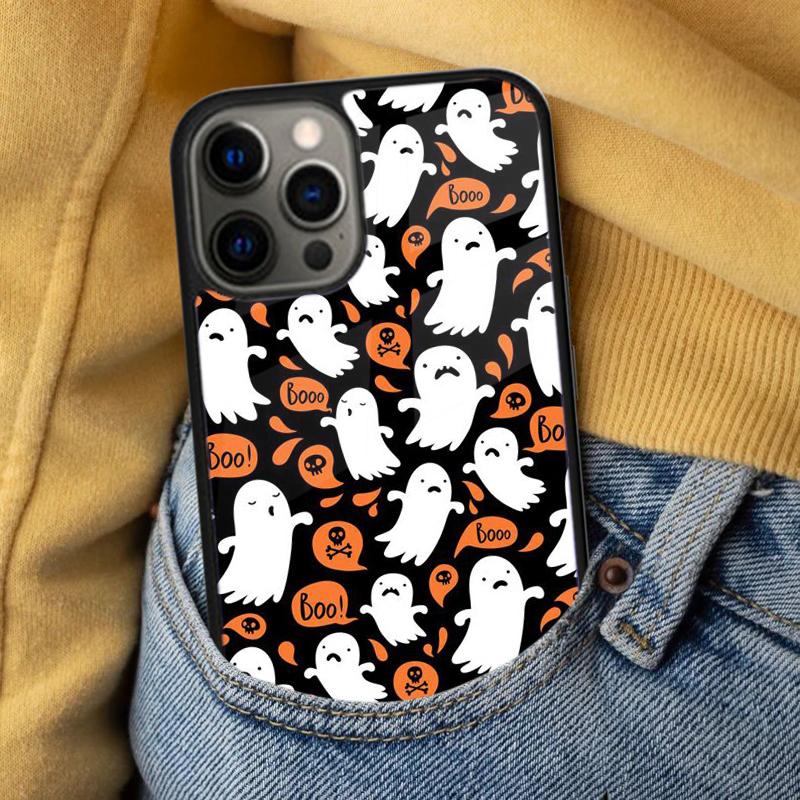 Ghost Cute Horror Soft Phone Case for iPhone 17 Air 16e Pro Max 15 Pro 13 14 Plus 11 12 MagSafe Magnetic Coque