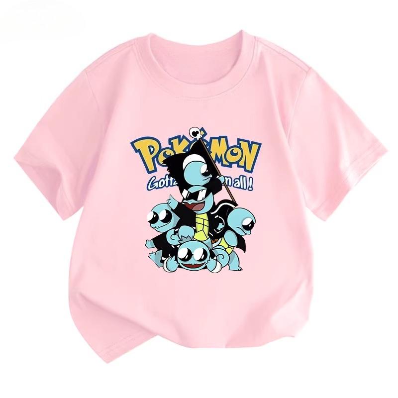 Potdemiel Summer New Squirtle Kids Cotton TShirt Comfortable and Breathable Suitable for Boys and Girls