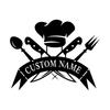 Custom Metal Chef Hat Wall Art, Personalized Kitchen Name Sign Decor