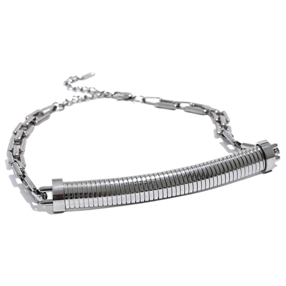 

Yhpup 316l Stainless Steel Cuban Chain Choker Necklace Gold Silver Color 18K Plated Statement Fashion Attractive Jewelry Women