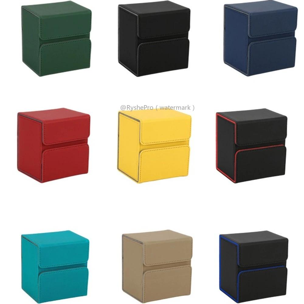 Card Deck Case Holds 100+ with Dice Tray Deck Box Cards Trading Card Storage Box for MTG TCG PTCG Sports Card with 2 Dividers