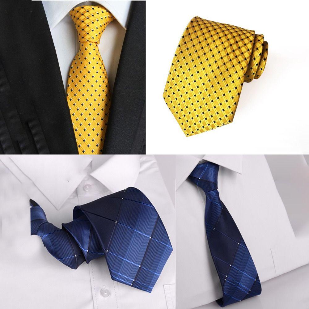 Silk Material Lazy Ties Rubber Fastener Gravatas Fashion Zipper Necktie Wedding Accessories