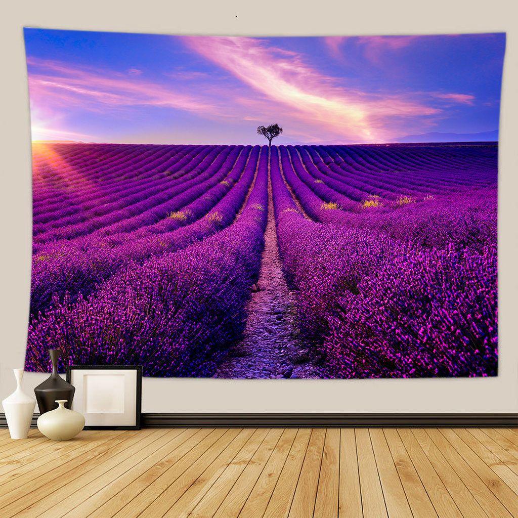 Green Forest Tree Wall Hanging Tapestries Mandala Natural Stream Flower Bedroom Wall Decor Camping Blanket  Dropshipping