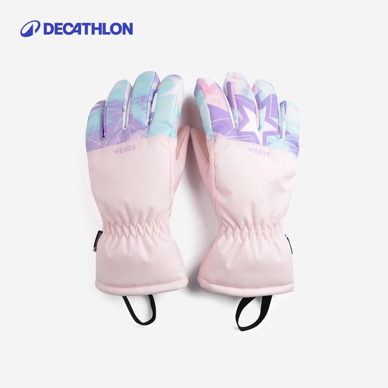 

Розовые водонепроницаемые теплые перчатки Decathlon для детей для катания на лыжах и езды на велосипеде 6 years
