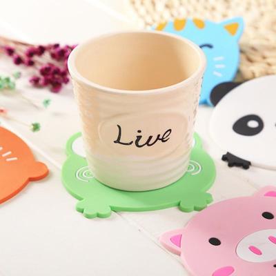 Silicone Coaster Creative Cartoon Animal Heat Insulation Pad Thickened Soft Rubber Bowl Mat Dining Mat Water Cup Tea Coaster Mat