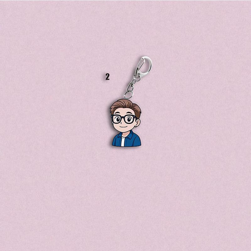 7pcs BTS Casual Outfit Cartoon Keychain, Bangtan Boys Daily Style Cartoon Figure Keyring, Kpop Idol Bag Pendant for ARMY Fans