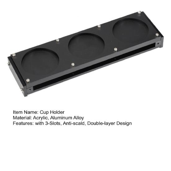 Desktop Cup Holder with 3-Slots Anti-scald Double-layer Heavy Duty Camping Picnic BBQ 3 Water Cups Organizer Coffee Mug Beer Glass Storage Stand