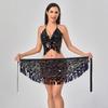 Sequin Tassel Belly Dance Hip Scarf & Waist Chain Set