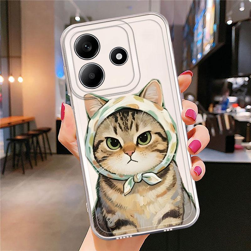Soft Phone Cover Case for Xiaomi Redmi Note 14 Pro Plus 11 Note 13 12S A4 13C 12 14C 10S 11S 9 10 Cartoon Cat