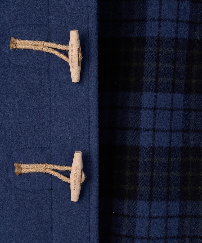 Montgomery Classic Fit Duffle Coat With Wooden - Royal Blue