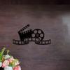 Metal Movie Wall Art Decor, Iron Film Reels Clapperboard Sculptures for Home Garden Courtyard Balcony Indoor Outdoor Durable