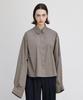 A Leaf Button Sleeve Crop Shirt_Mocha