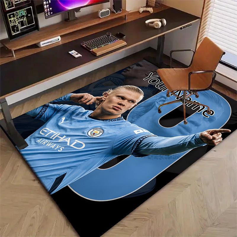 Haaland Design Area Rug Personalized Name- Non-Slip, Soft & Cozy Floor Mat for Living Room, Office - Indoor/Outdoor Carpet