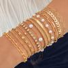 Accessories, Simple Chic Style Pearl Bracelet Set, Multi-layer Stacked Diamond Bracelet Wholesale