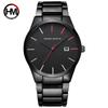HannahMartin Men's Waterproof Watch fashion Silver Stainless Steel Belt Quartz Watch Large Dial