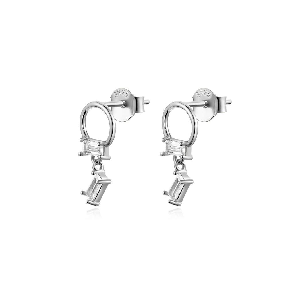 ANDYWEN 925 Sterling Silver Black Zircon Stud Earring Fashion Rock Punk CZ 2023 Jewelry Jewels
