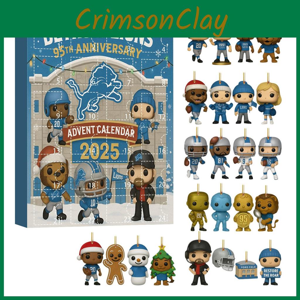 Detroit Lions 95. Jubiläum Weihnachts-Überraschungsbox Baumschmuck Aus Acryl Für Feiertagsdekoration