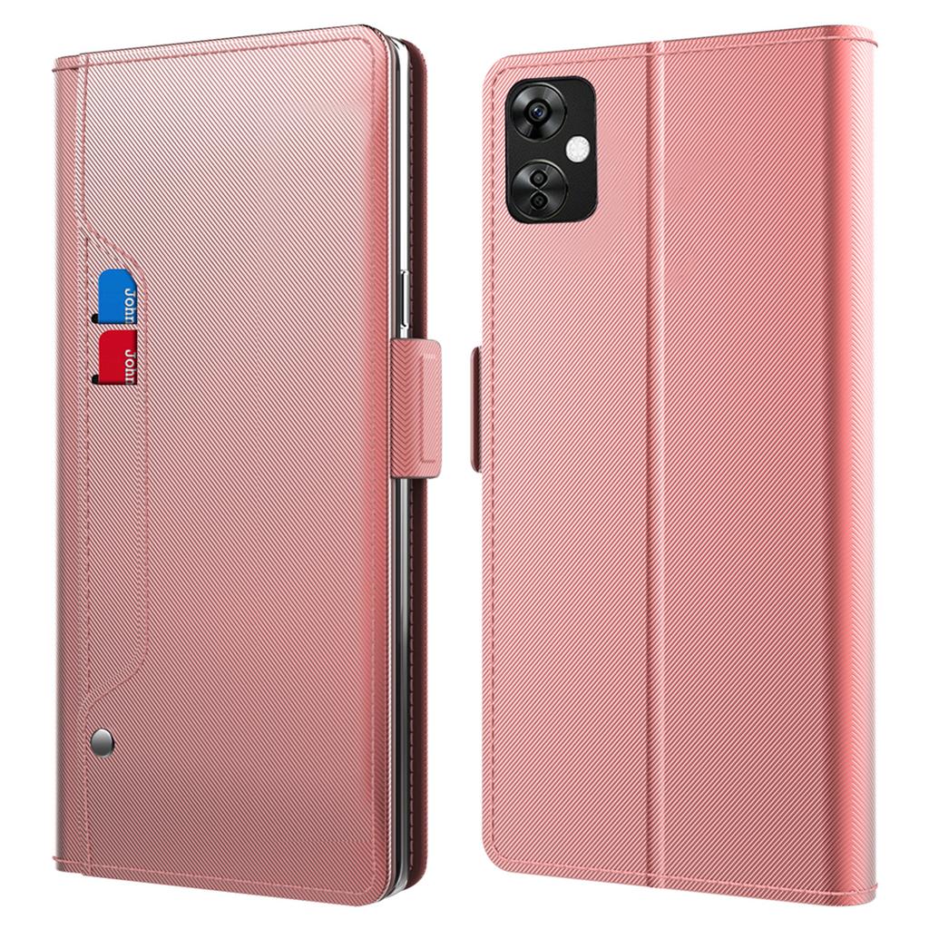 For OnePlus Nord CE 3 Lite 5G/Nord N30 5G PU Leather Card Holder Stand Cover Anti-drop Phone Case with Mirror