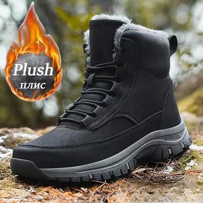 New Men's Boots Winter Waterproof Thicken Warm Snow Boots Platform Outdoor Hiking Boots Work Sneakers High Quality Plus Size 48