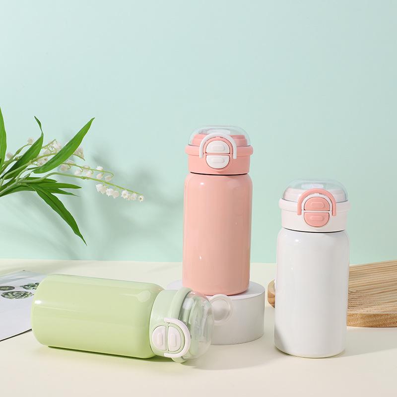 304 Stainless Steel Double Drink Pea Cup Double Layer Thermos Cup Small Fresh Student Outdoor Portable Bouncing Cup