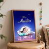 Disney Oil Painting DIY Digital Painting Aladdin and Jasmine Flying Carpet Wall Art for Living Room and Entryway Decoration.