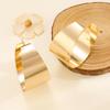 Elegant Gold Glossy C-shaped Geometric Stud Earrings