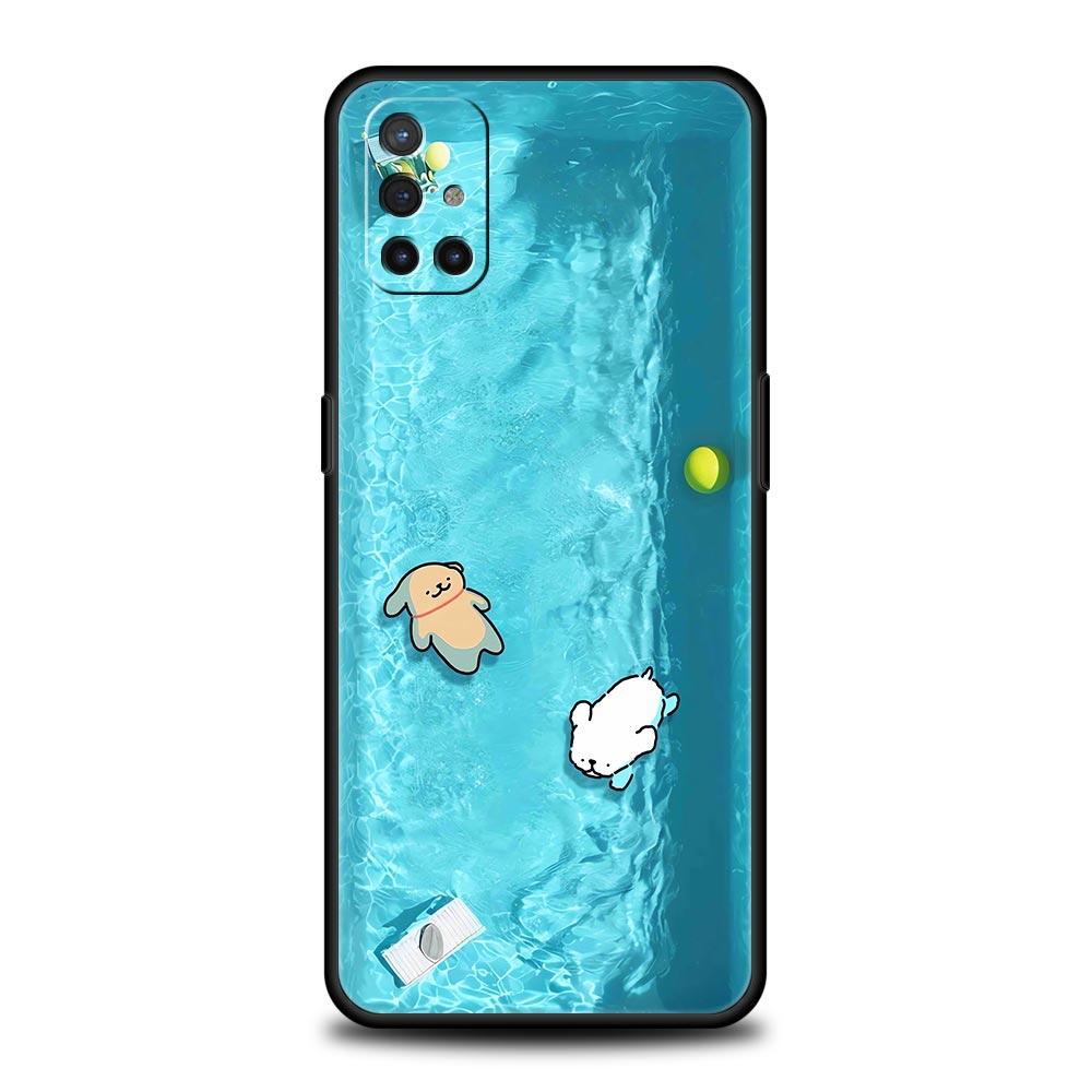 Pool Party Cute Puppy Dog Case For OnePlus 15 13 12 11 10 9 8 15T 13T 10T 7T Pro 13R 12R 9RT 8T Nord 4 N10 2T CE 2 3 5G Cover