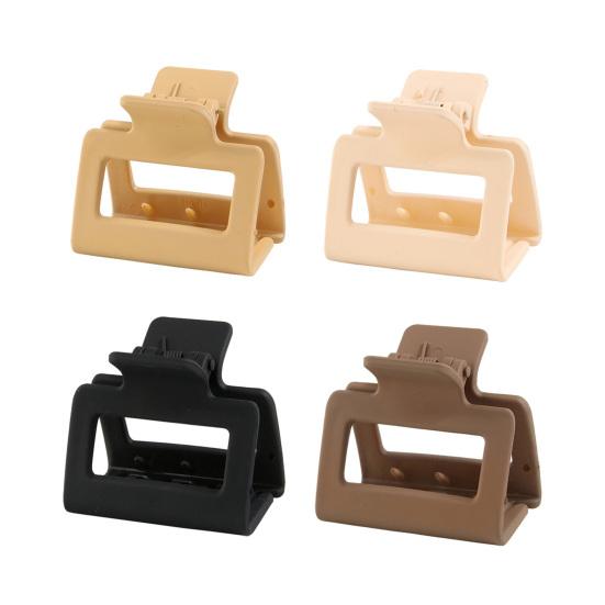 Women Hair Claw Hollow Out Solid Color with Teeth Anti-slip Strong Claw Hair-fixed Anti-break Frosted Oblong Shape Lady Hair Grip Hair Accessories