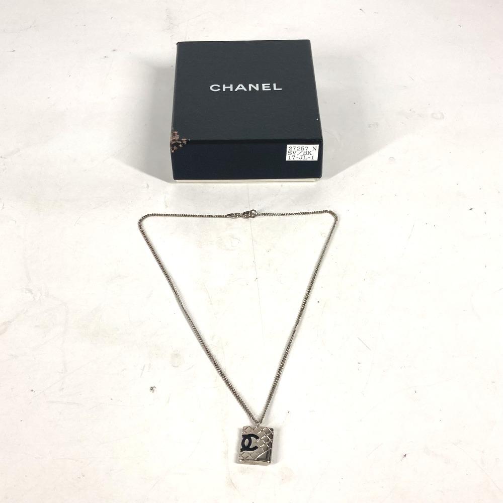 Chanel 05A Cambon Line CC CC Mark Accessories Chain Necklace Metal Silver
