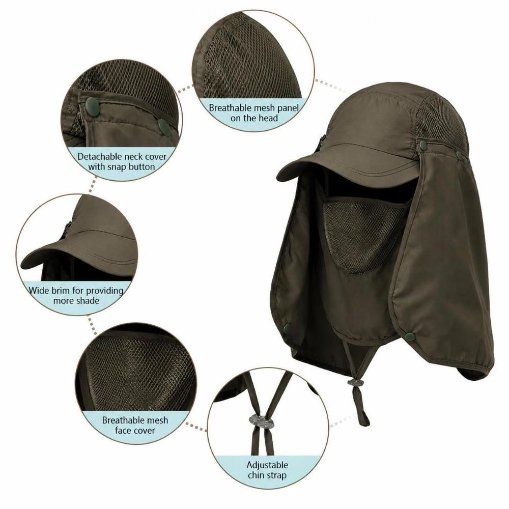 Detachable Fishing Hat UPF 50+ Sun Cap Portable Fishing Bucket Hat For Women