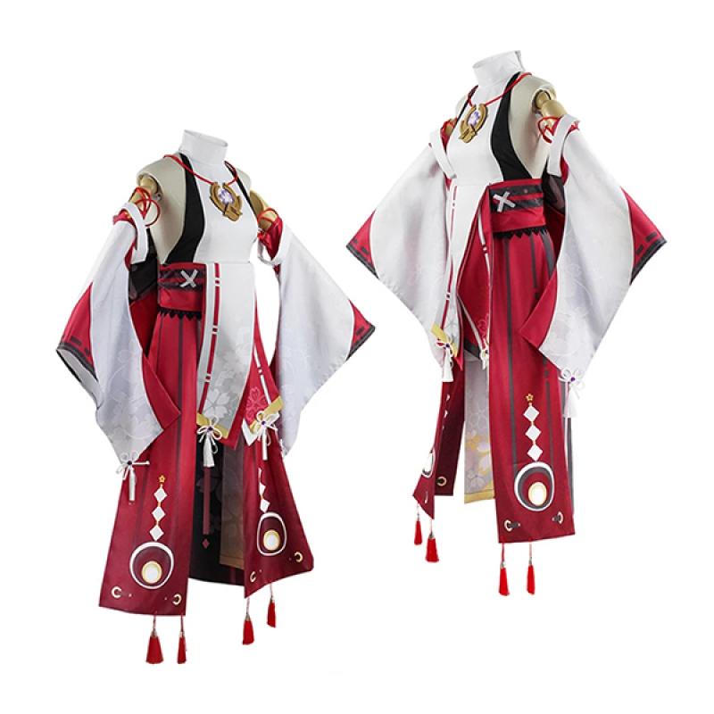   Yae Miko Cosplay Κοστούμια Anime Guuji Yae Deguisement φόρεμα περούκας Αποκριάτικες στολές για γυναίκες