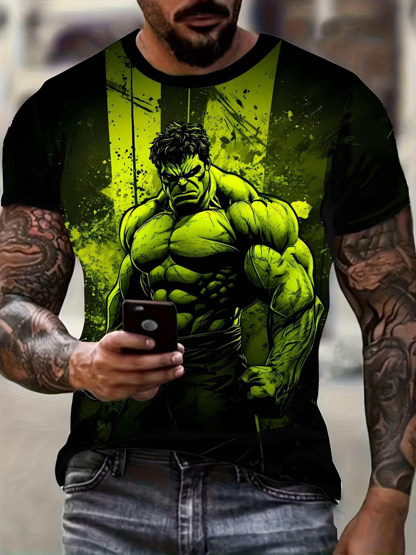 

Marvel Avengers: Hulk Men s 3D Printed T-shirt Summer Casual Comfortable Round Neck Fashion Harajuku Short Sleeve Street Wear XL