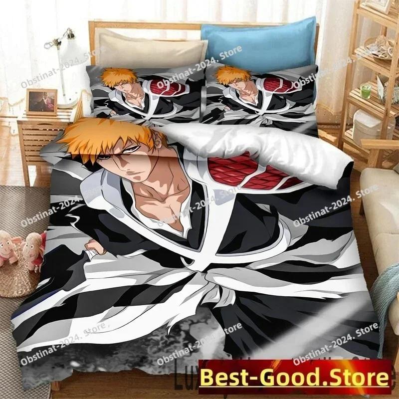 Anime Bleach Thousand-Year Blood War Bedding Set Printed single Comforter Duvet Cover Pillow Case 3 Pieces Sets Kids Adult Size