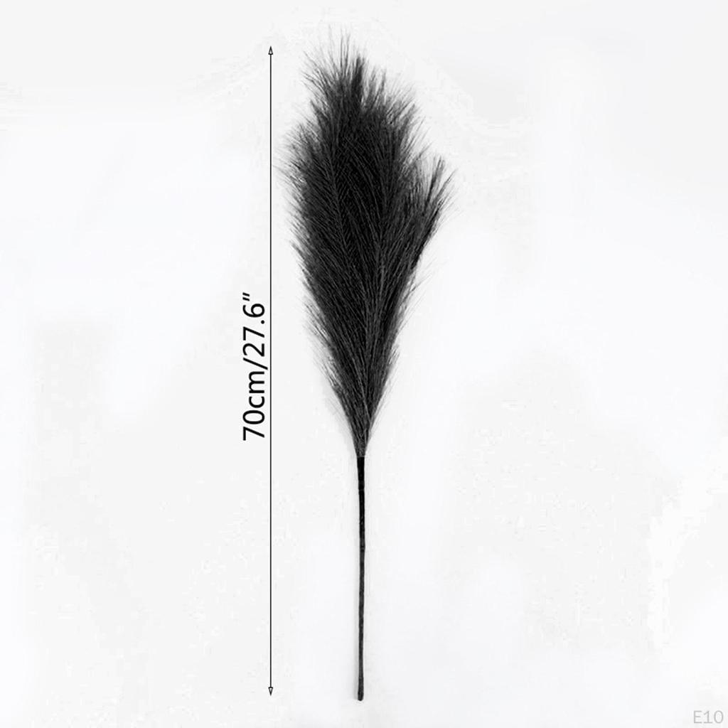 5Pcs 70cm Artificial Pampa Grass Dried Branches Stems Faux Bulrush Reed Flower For Vase