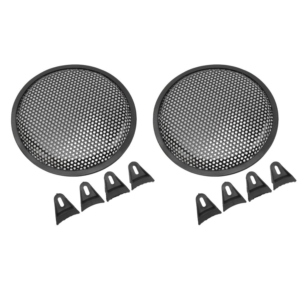 2Pcs Speaker Grill Cover 8 Inch Car RV Black Metal Iron Subwoofer Mesh Grill Cover