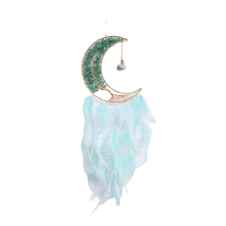 Moon Shape Dreamcatcher Handmade Crystals Stone Dream Net Wall Hangings Decor 1
