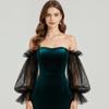Trouwjurk Bruid Bruiloftshandschoenen Effen Kleur Bruidsmouwen Mode Afneembare Tule Bruiloft